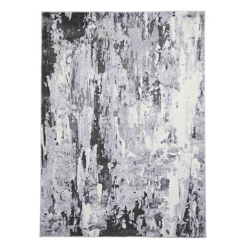 Apollo GR580 Modern Abstract Distressed Metallic Shimmer High-Density Textured Low Profile Short-Pile Grey/Cream Rug-Think Rugs-Rug Love - The Most Loved Rug Store